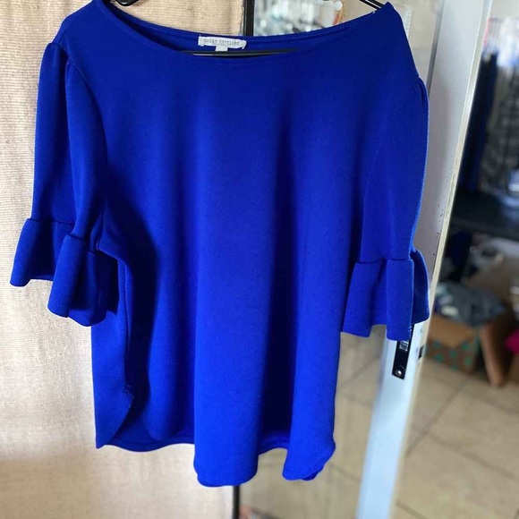 Chic Royal Blue Women's Blouse - Picture 2 of 2